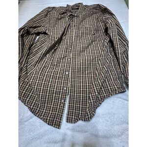 Carhartt Men's Size - XLT Brown Plaid Long Sleeve Button Down Shirt  XL Tall